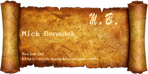 Mick Benedek névjegykártya