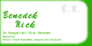 benedek mick business card